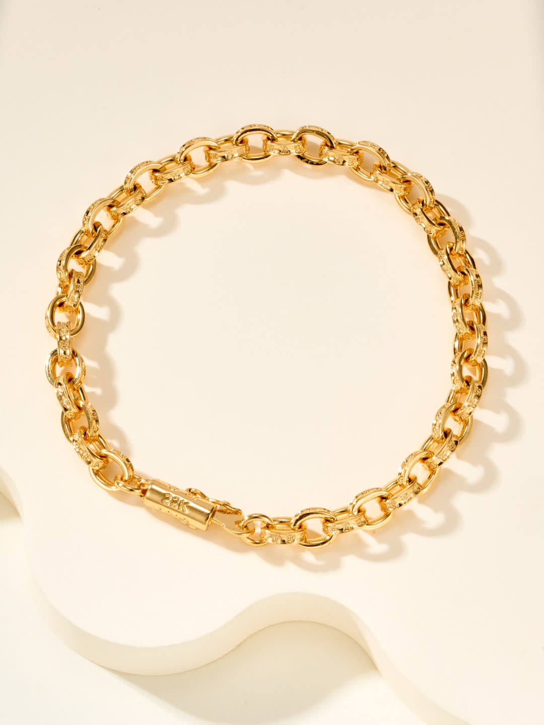 Chrome Hearts Elegant Gold-Plated Chain Bracelet
